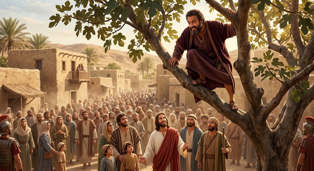 Quem subiu na árvore para ver Jesus?